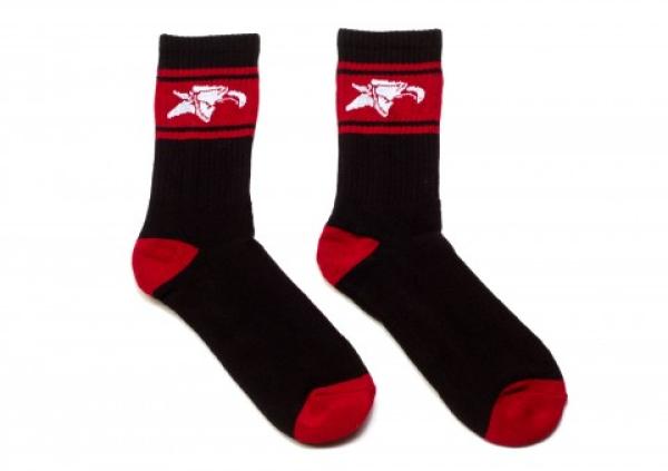 Animal Crew Socken schwarz-rot lang